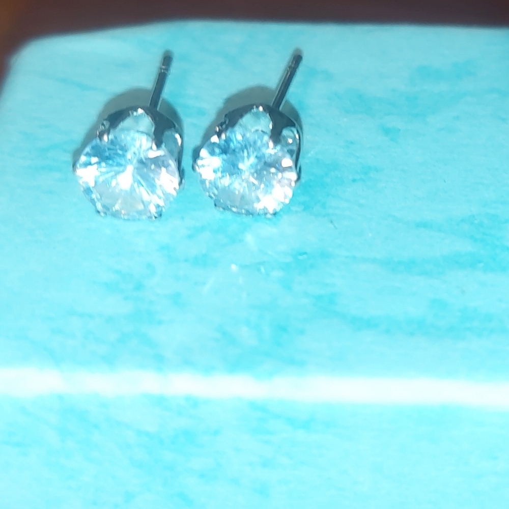 Elegant Silver Stud Earrings - Picture 1 of 9